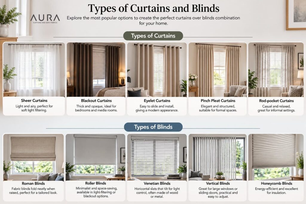 Types of Curtains and Blinds