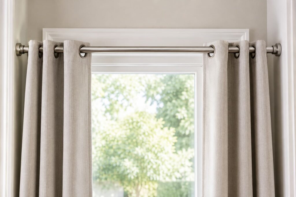 How to Install a Tension Rod To Hang Curtains