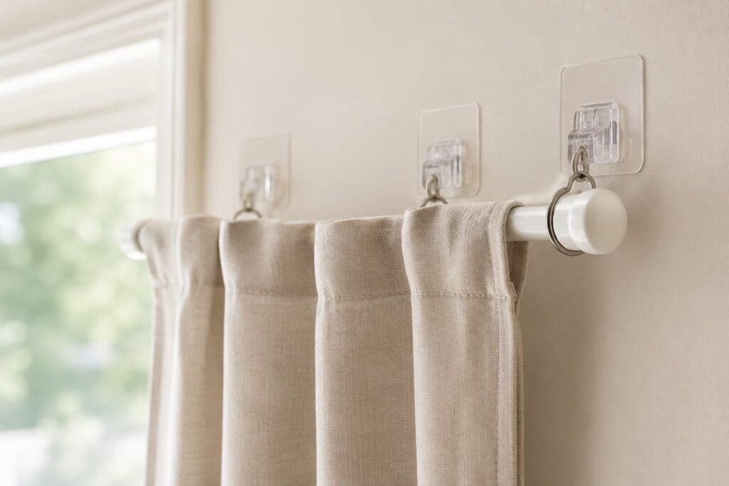 How to Use Adhesive Hooks to Hang Curtains