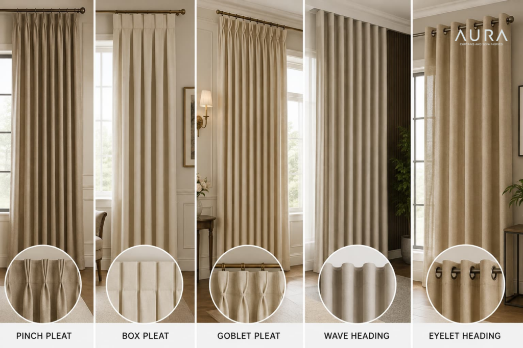Perfect Curtain Heading Style for High Ceilings