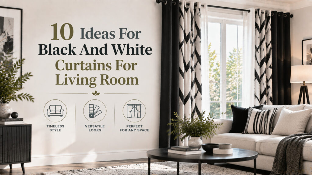 10 Ideas For Black And White Curtains For Living Room