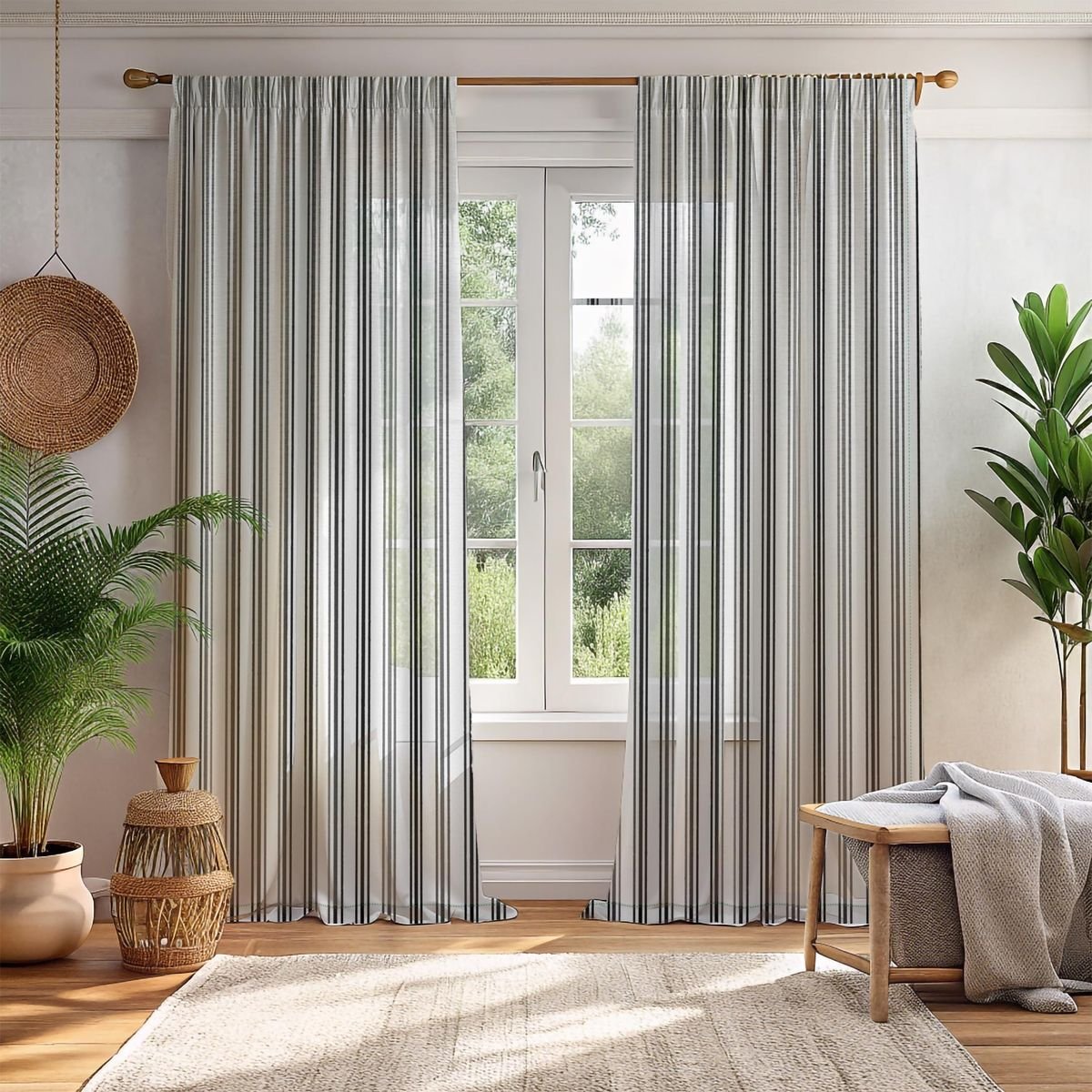 Black and White Striped Curtains