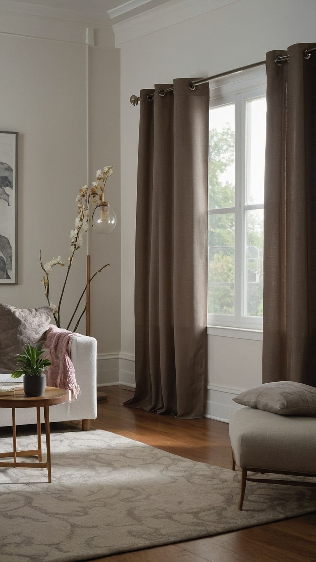 chocolate brown curtains for grey living room