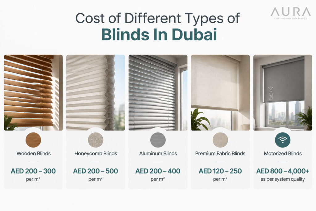 Cost of Different Types of Blinds In Dubai