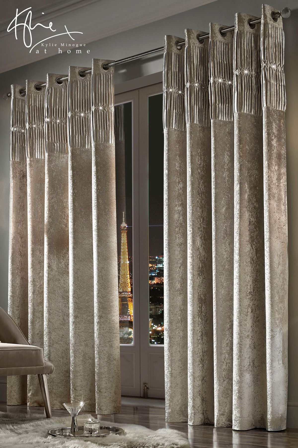 Foil-Textured Grommet Curtains