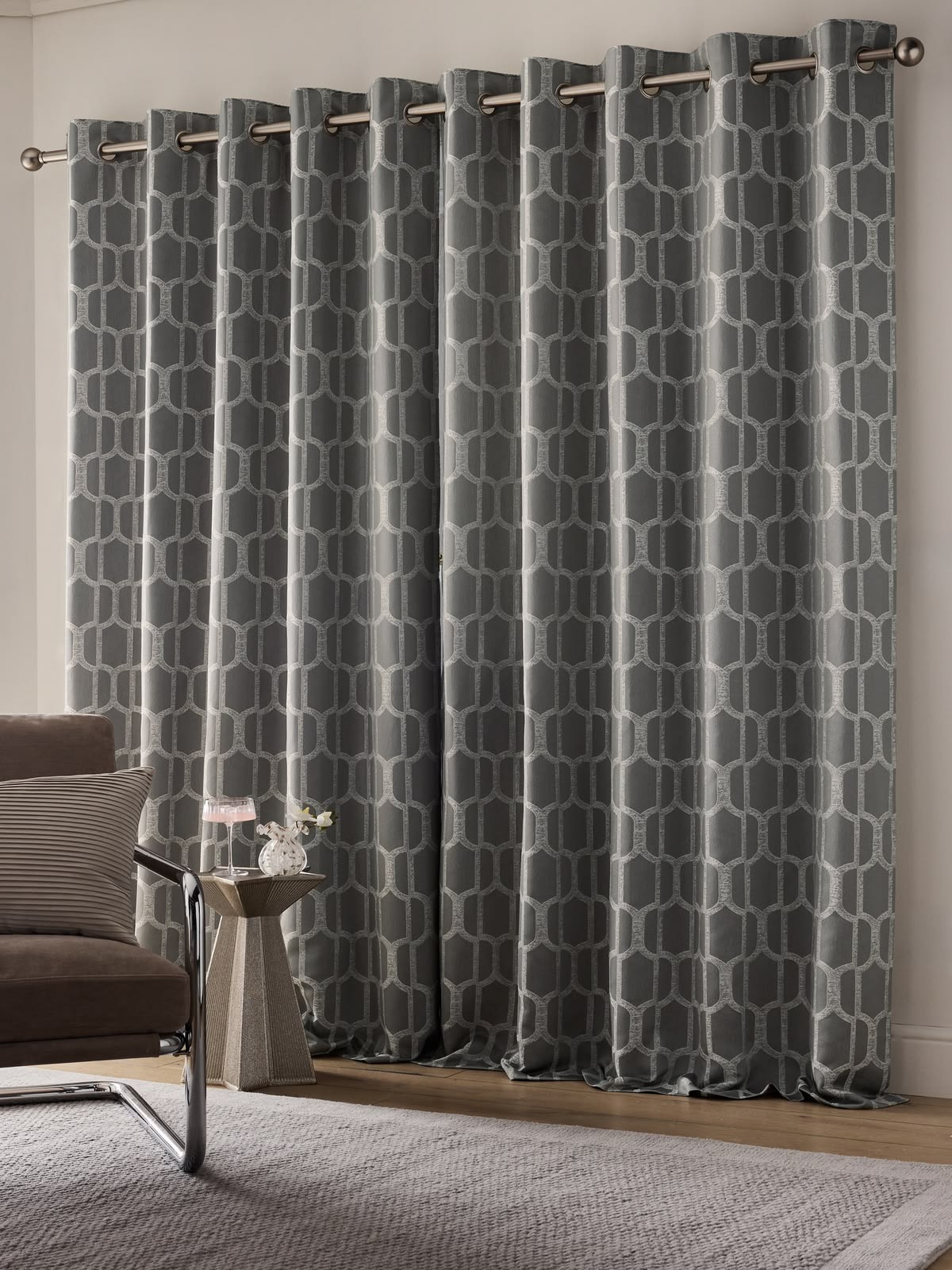 Geometric Design Grommet Curtains