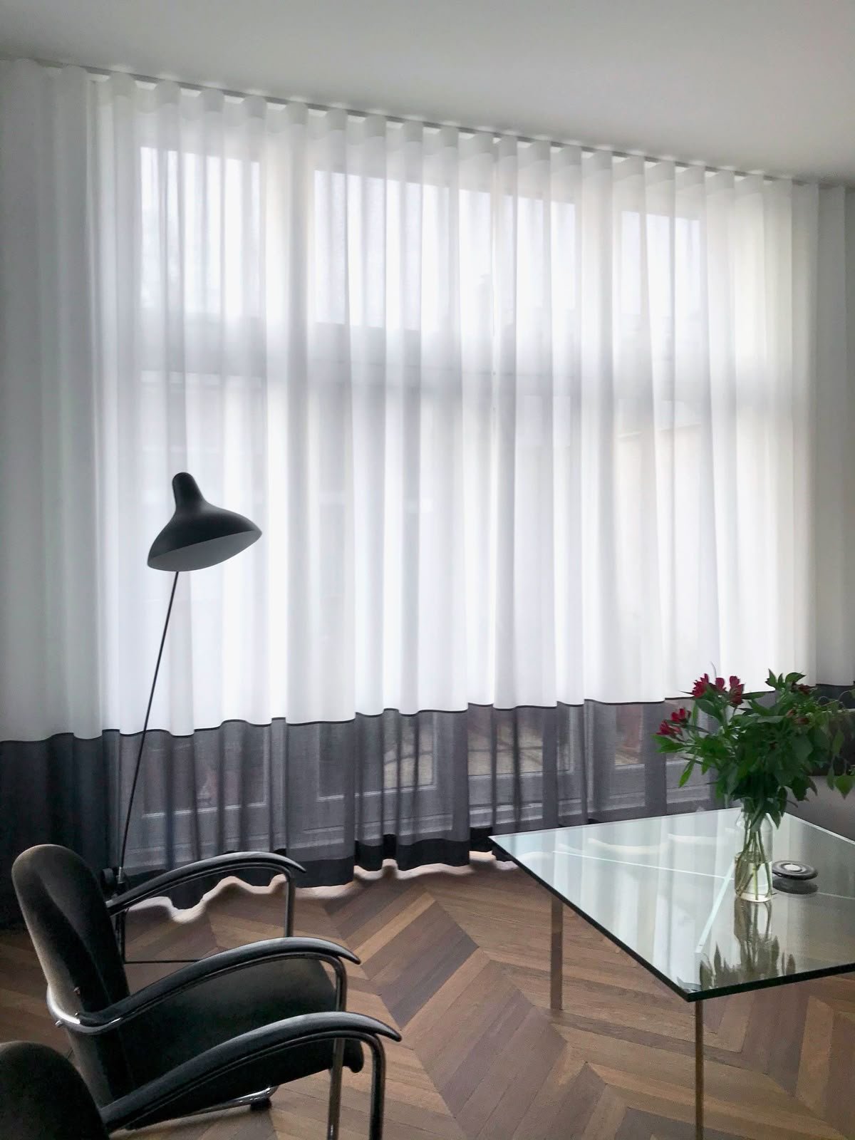 White Sheer Curtains with Black Borders